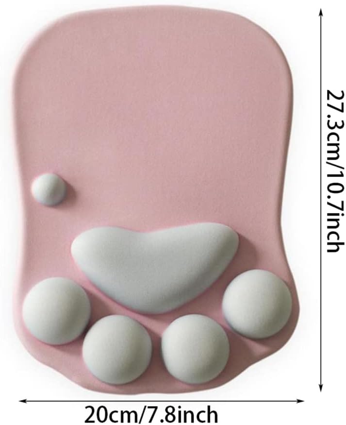 Cat Paw Mouse Pad, Cute 3D Soft Silicone Wrist Rest Support Cushion, Nonslip, Ergonomic Comfort Mouse Mat - for Office, Home Computer, Laptop,Pink - Image 7