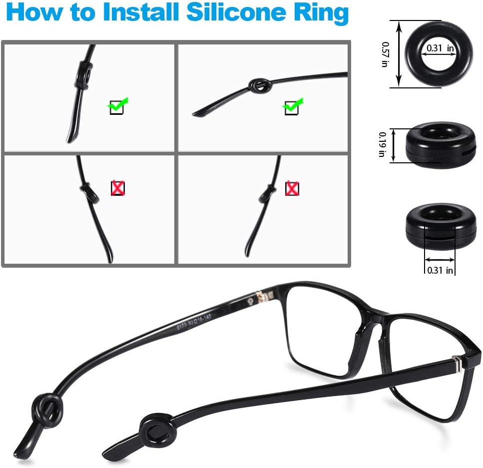 16 Pairs Eyeglasses Retainers, Premium Silicone Anti-Slip Eyeglass Holder, Comfort Ear Grip Hooks Protectors for Spectacle Sunglasses Reading Glasses Eyewear1 - Image 3