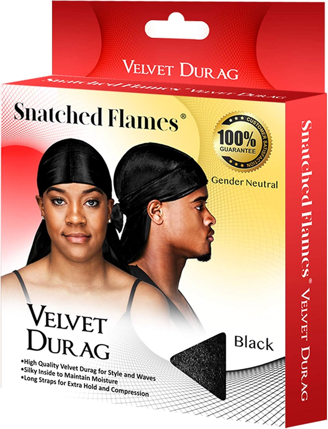 Velvet Du-Rag-Premium Quality-Wave Cap Long Straps - Image 3