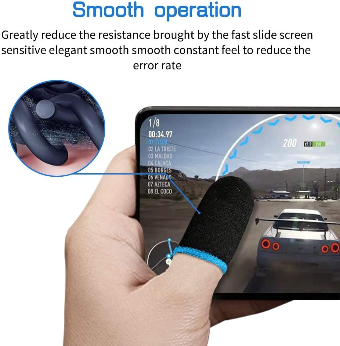 PUBG Mobile Finger Sleeves for Mobile Gaming | Pack of 10 | Thumb Sleeves for Mobile Gaming | PUBG COD Fortnite | Anti Sweat Anti Dryness Breathable | Finger Gloves (Blue) - Image 4