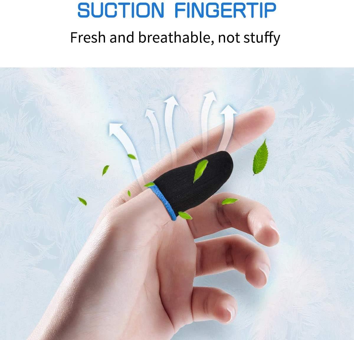 PUBG Mobile Finger Sleeves for Mobile Gaming | Pack of 10 | Thumb Sleeves for Mobile Gaming | PUBG COD Fortnite | Anti Sweat Anti Dryness Breathable | Finger Gloves (Blue) - Image 7