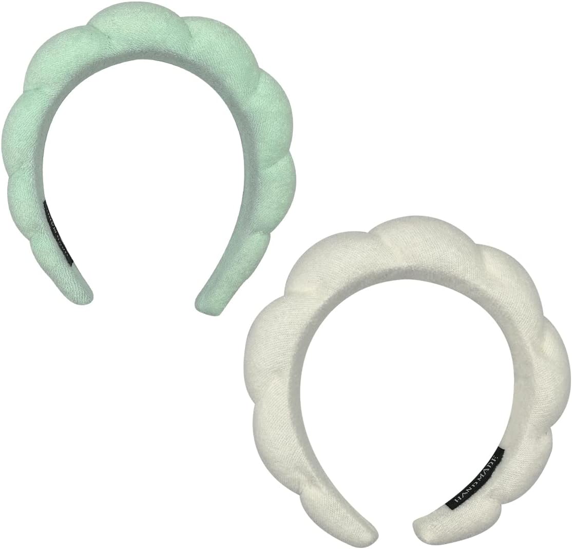 2 Pack Sponge Spa Makeup Headband, Puffy Spa Headband Skincare Headband for Women Face Washing, Makeup Removal, Shower, Skincare - Image 6