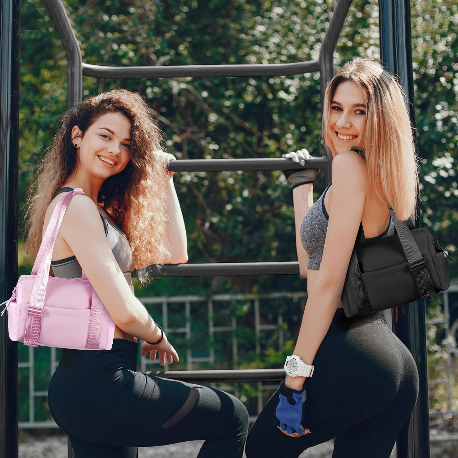 Mini Gym Bag for Women Girls Small Gym Tote Bag with Wet Compartment Waterproof Travel Duffle Bag Cute Workout Sport Bag - Image 2