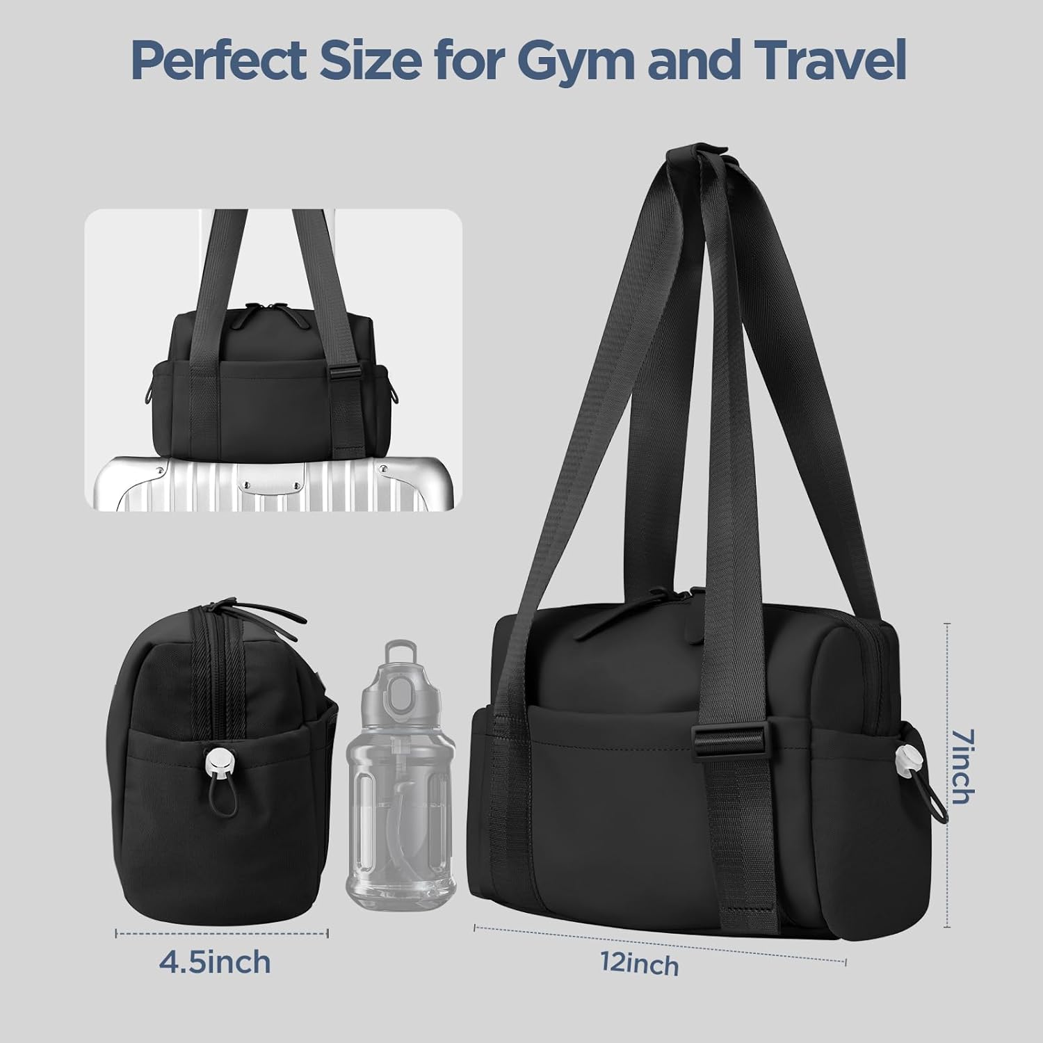Mini Gym Bag for Women Girls Small Gym Tote Bag with Wet Compartment Waterproof Travel Duffle Bag Cute Workout Sport Bag - Image 6