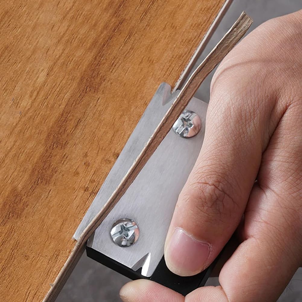 Woodworking Edge Trimmer, Hand Planer Edge Bander for Burrs,Edge Corner Planer,Wood Chamfering Fillet Scraper,Edge Banding Cutter for PVC ABS Melamine Veneer,Deburring Tool,MG-022BK - Image 1