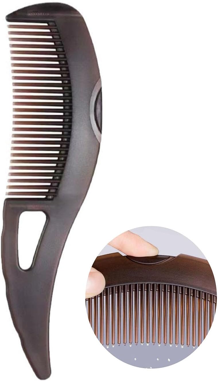 Dandruff Comb with Self-Cleaning Hollow Teeth & Massage Handle - Scalp Detox Comb for Flakes, Oil Removal - Dandruff Scalp Hair Combs for Women/Men/Kids - Image 1