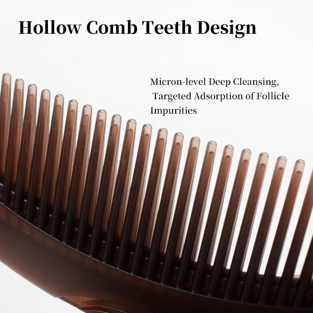 Dandruff Comb with Self-Cleaning Hollow Teeth & Massage Handle - Scalp Detox Comb for Flakes, Oil Removal - Dandruff Scalp Hair Combs for Women/Men/Kids - Image 2