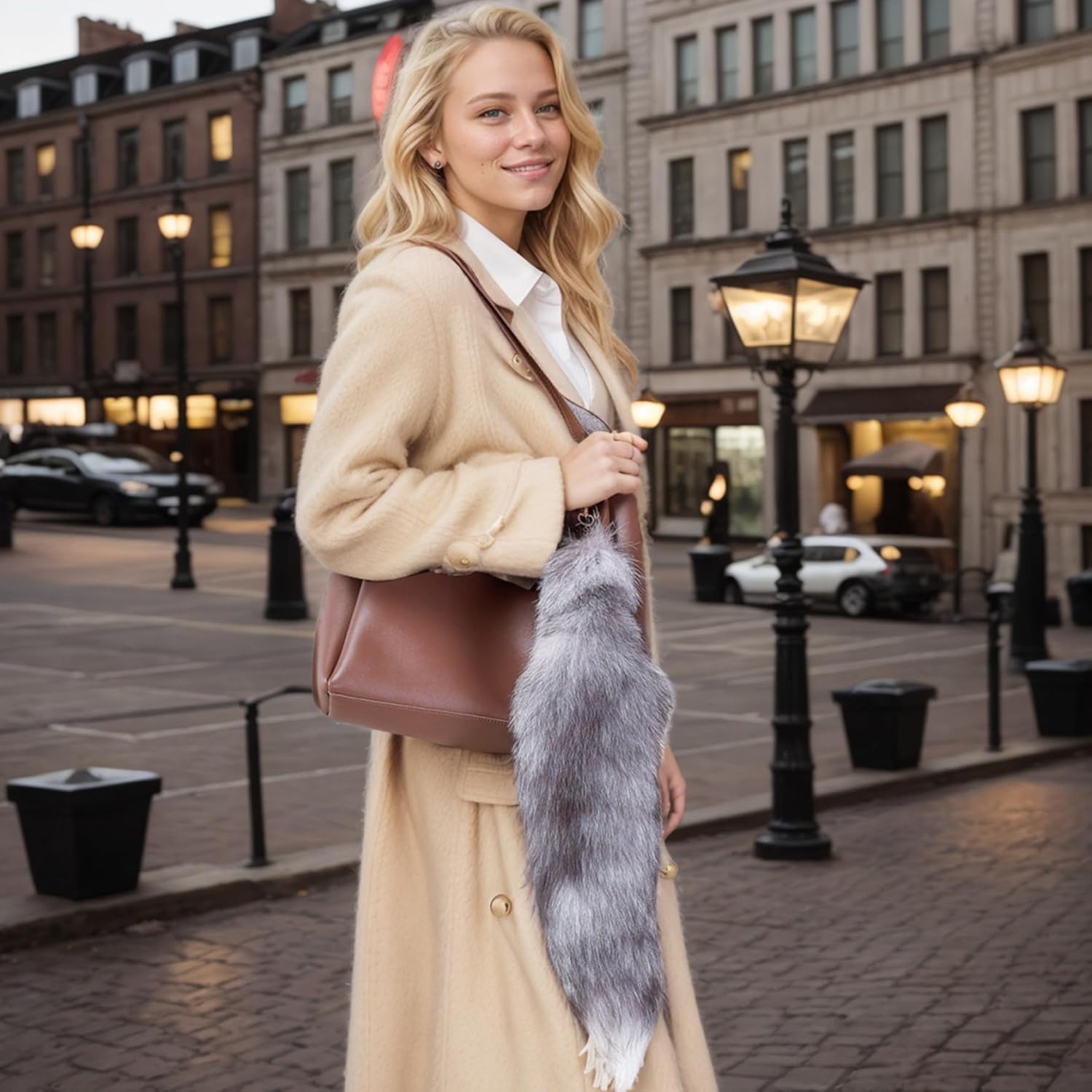 3 Pcs Therian Tail, 15.8 Inch Long Therian Fox Tail with Clasp, Halloween Soft Fluffy Fox Tail Keychain, Hanging Fox Tails for Women Adult Handbag Backpack - Image 7