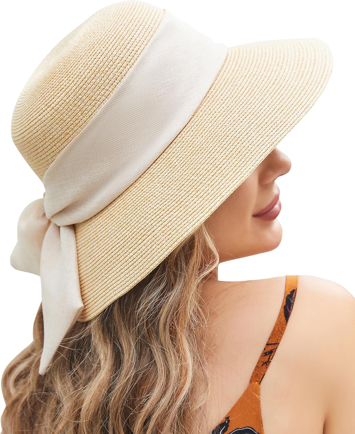 Sun Hat Womens Wide Brim Foldable Straw Hats Beach Sun Hats for Women Floppy Summer Hats UPF 50+ - Image 1