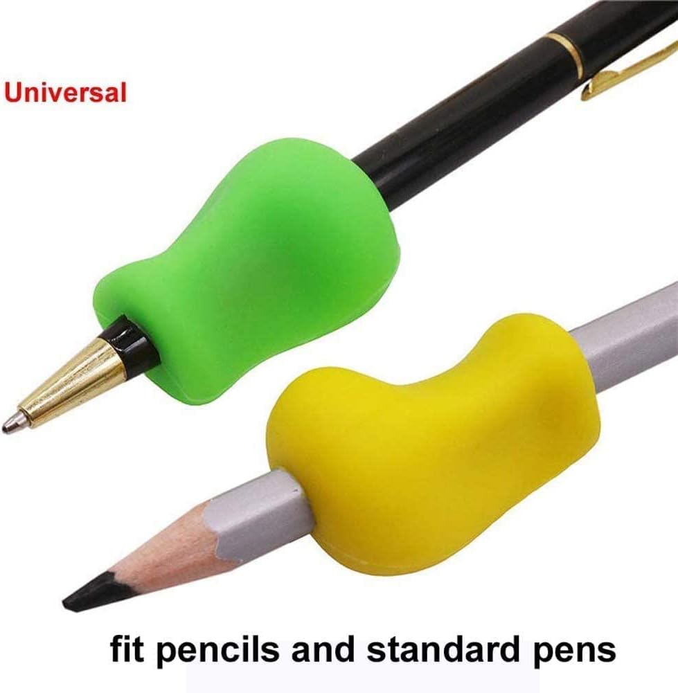 Pencil Grips Universal Ergonomic Handwriting Trainers Training Pencil Holder for Kids Handwriting Posture Correction Training Tools Writing Aid Training Grip Silicone Finger Grip for Righties and Lefties, Kids and Adults, 10 Counts - Image 5
