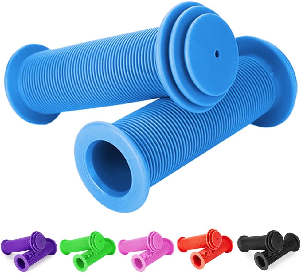Kids Bike Grips - Kid Bicycle Grips Handlebar 22.2mm for 12”to 16”Bike with Safe Mushroom Pattern | 105mm Soft Toddler Balance Bike Grips Mini Kick Scooter Tricycle Grips for Boys Girls - Image 1