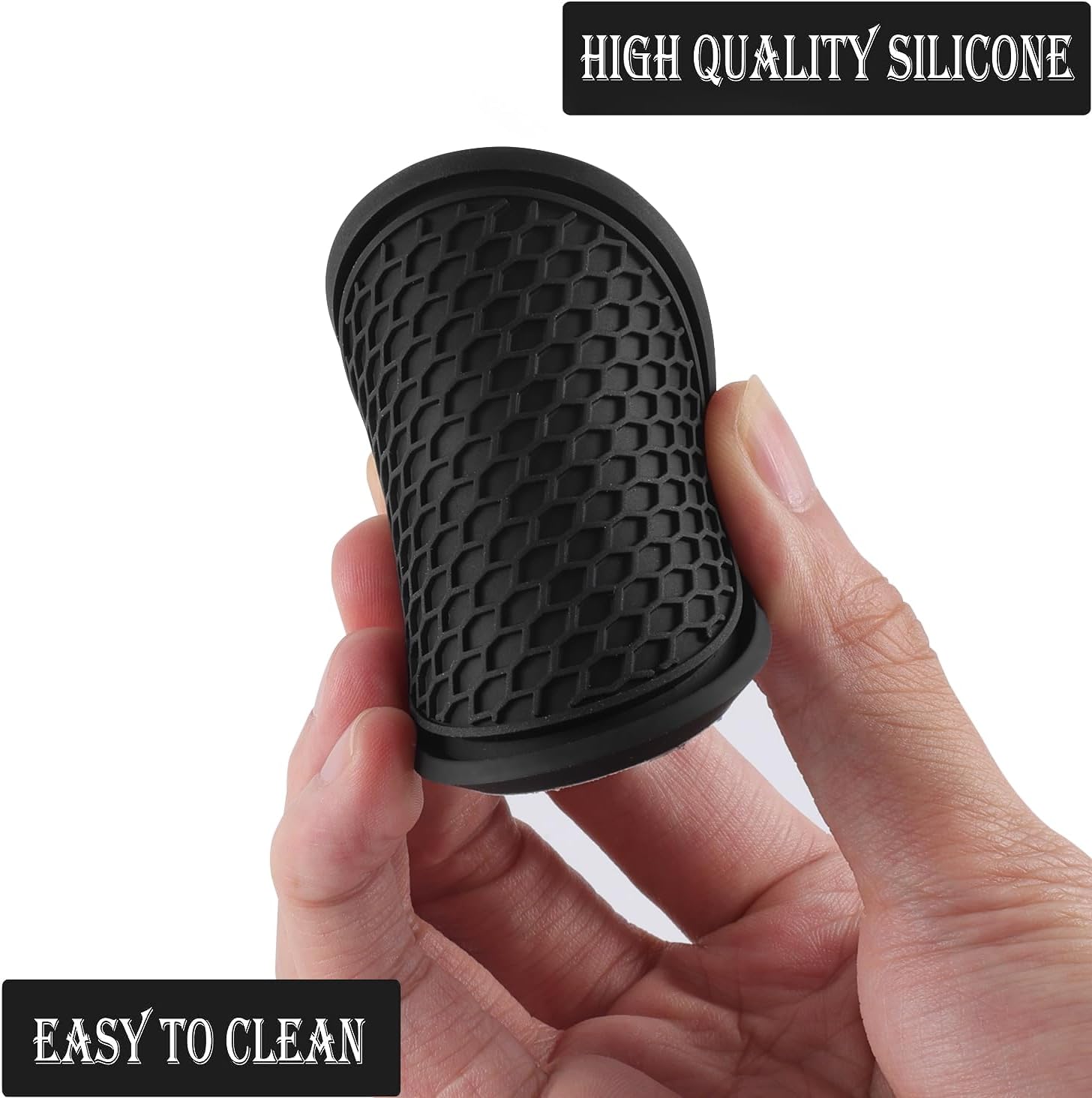 Car Cup Coaster, 4PCS Universal Non-Slip Cup Holders Embedded in Ornaments Coaster, Car Interior Accessories, Black - Image 5