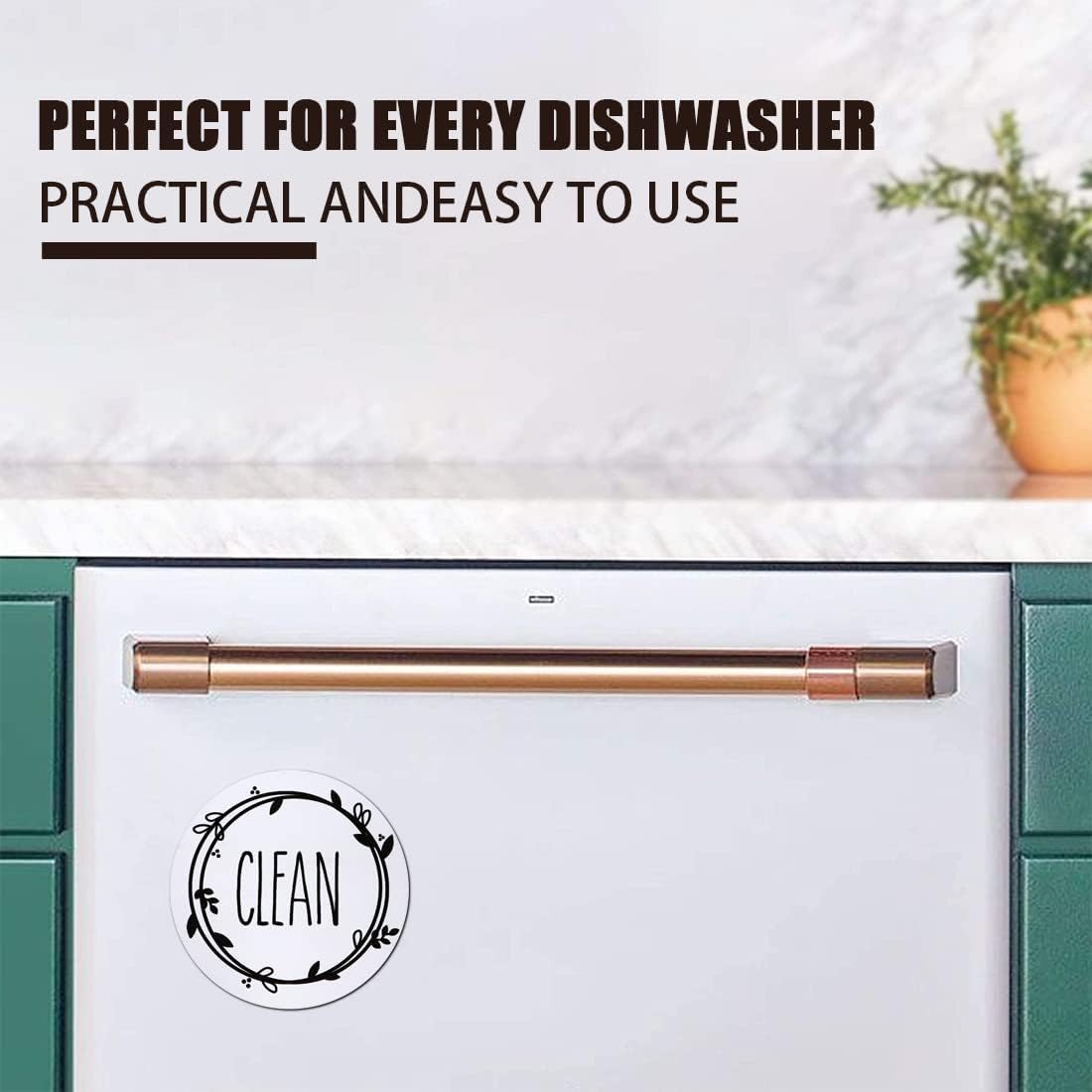 Dishwasher Magnet Clean Dirty Sign Farmhouse Dirty Clean Dish Washer Magnet Double Sided Universal Indicator with Magnetic for Kitchen Refrigerator - Image 2