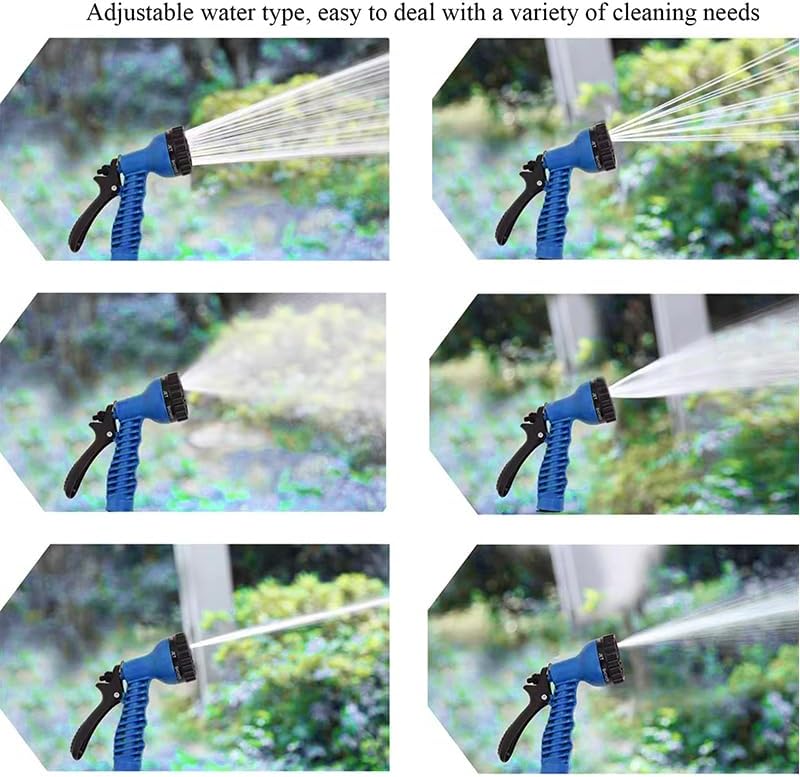 Expandable Garden Hose (16ft to 50ft), Aluminium Connector with 7 Functioning Nozzles, Multi-Purpose Garden Hose Sprayer, Garden Patio Sprayer for Watering Plants, Cleaning Cars or Pets (Blue) - Image 6