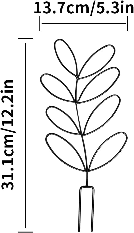 2Pack Indoor Plant Trellis Metal Wire Garden Trellis ，Small Climbing Leaf Shape Trellis for Garden Potted Plant Houseplant(Green) - Image 5