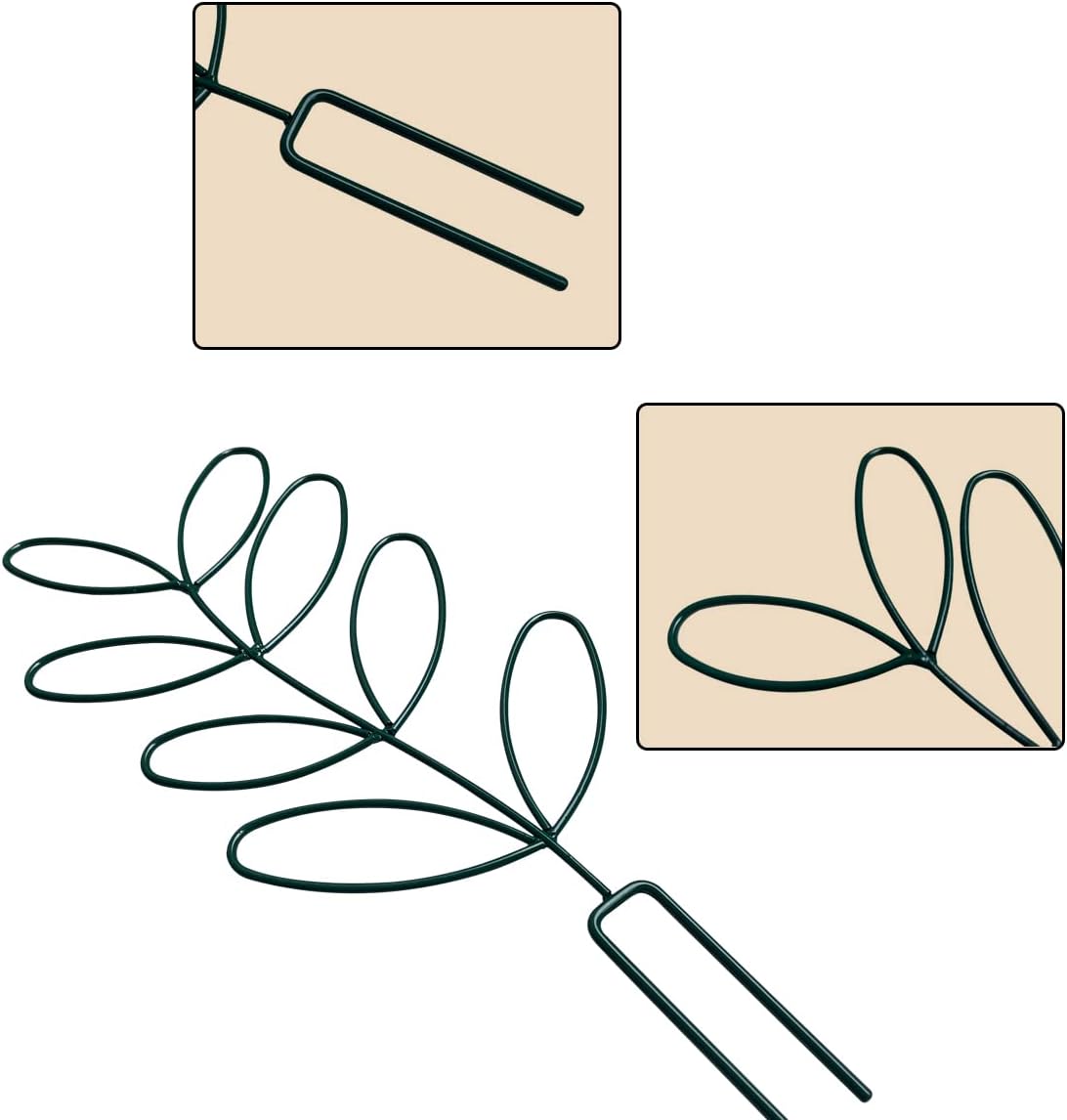 2Pack Indoor Plant Trellis Metal Wire Garden Trellis ，Small Climbing Leaf Shape Trellis for Garden Potted Plant Houseplant(Green) - Image 7