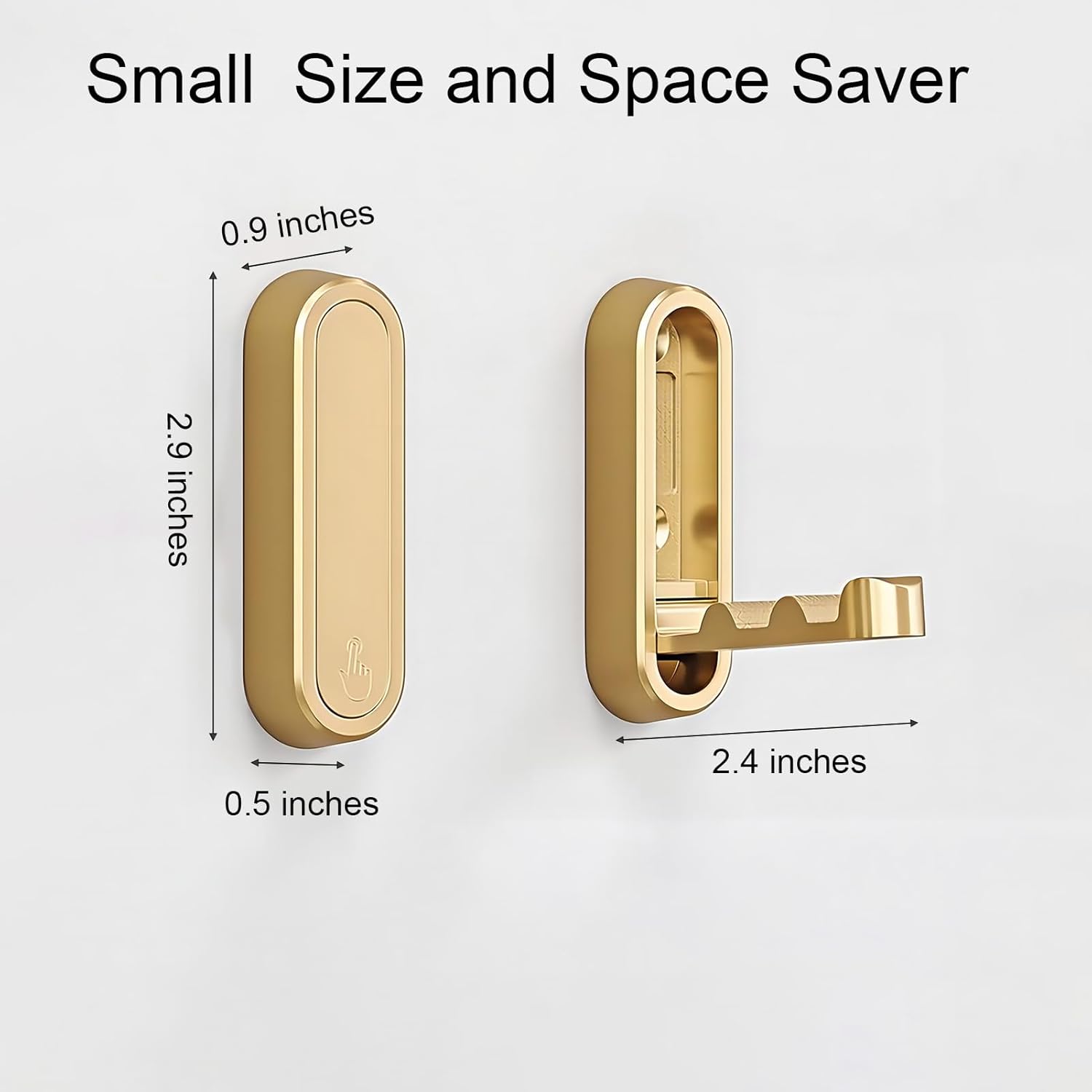 Brushed Gold Foldable Towel Hooks for Bathroom 2 Pack,Wall Hooks for Hanging Heavy Duty Coat Robe Purse Hooks, Foldable Hooks Storage Solution for Bathroom,Closet,Entryway,Pool (2, Brushed Gold) - Image 6