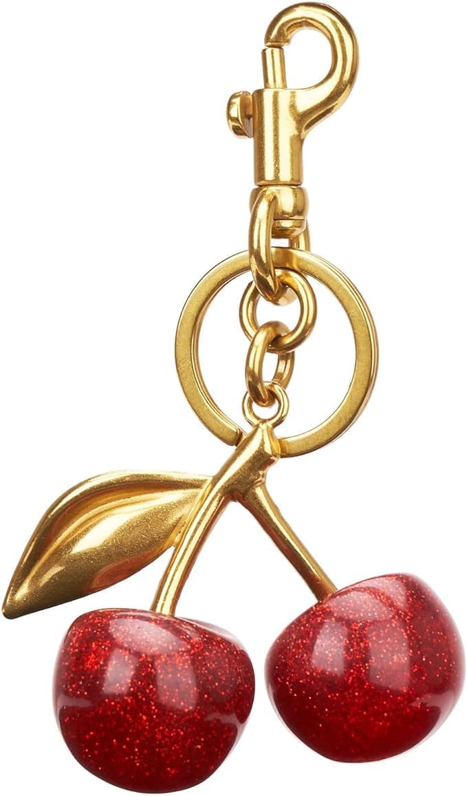 Cherry Bag Charm, Cute Keychain with Metal Key Ring and Clip, Cherry Charm for Purse,Key,Car Remote,Bags Accessories for Women Girls, Medium, Resin, Metal, No Gemstone - Image 1