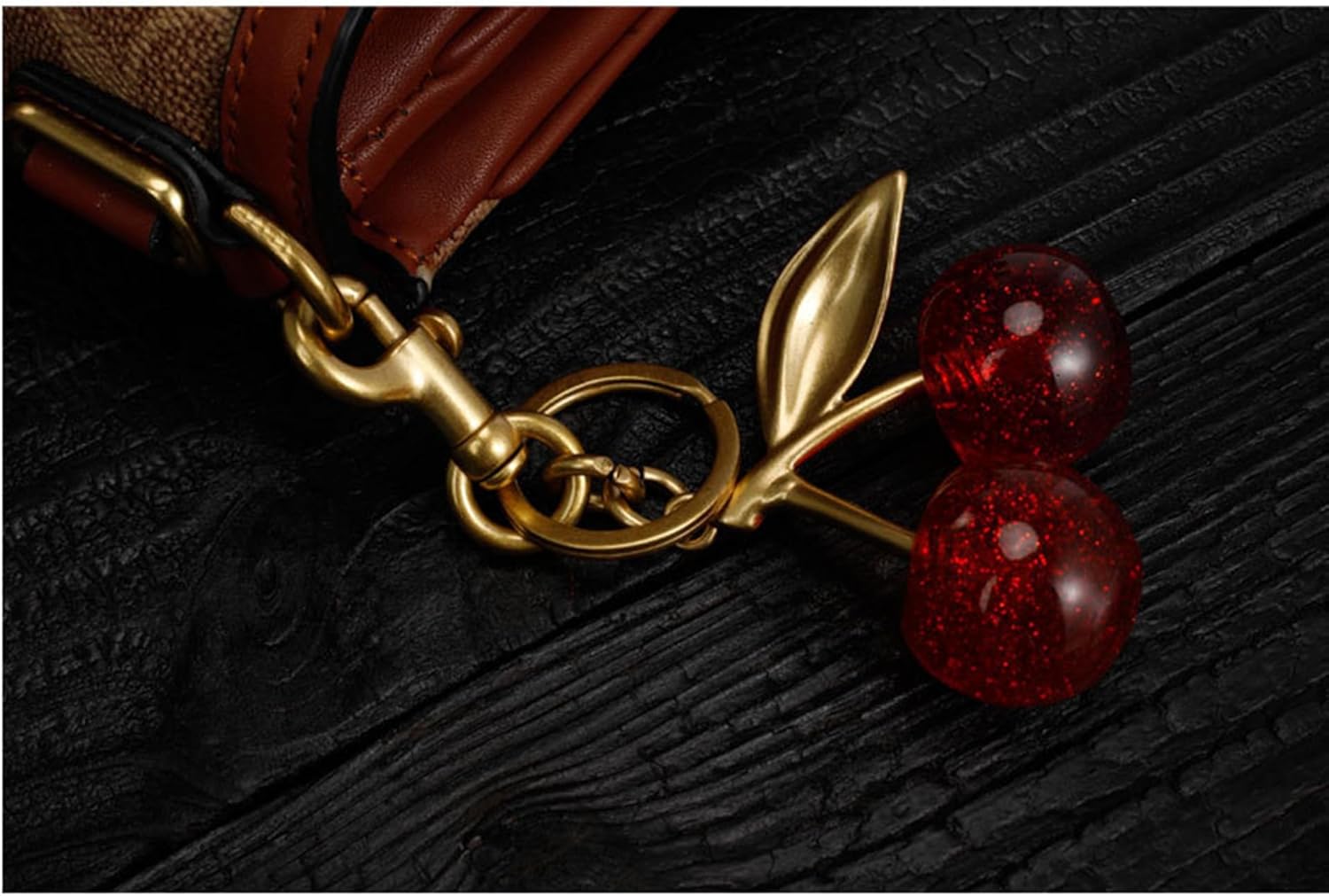 Cherry Bag Charm, Cute Keychain with Metal Key Ring and Clip, Cherry Charm for Purse,Key,Car Remote,Bags Accessories for Women Girls, Medium, Resin, Metal, No Gemstone - Image 4
