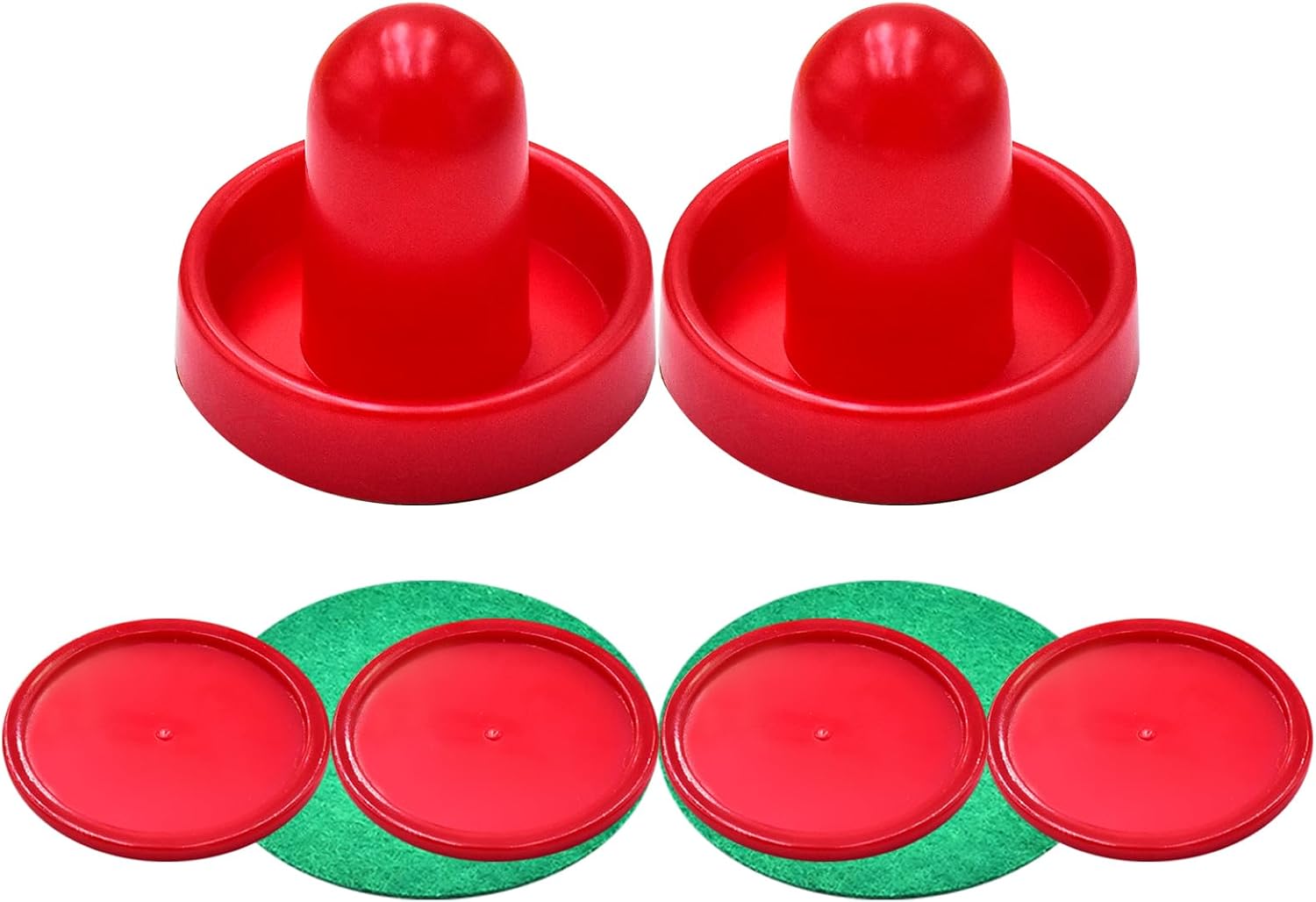 Mini Air Hockey Set - 2 Red Pushers and 4 Red Pucks (60mm) - Great Goal Handles and Paddles Replacement Accessories - Image 3