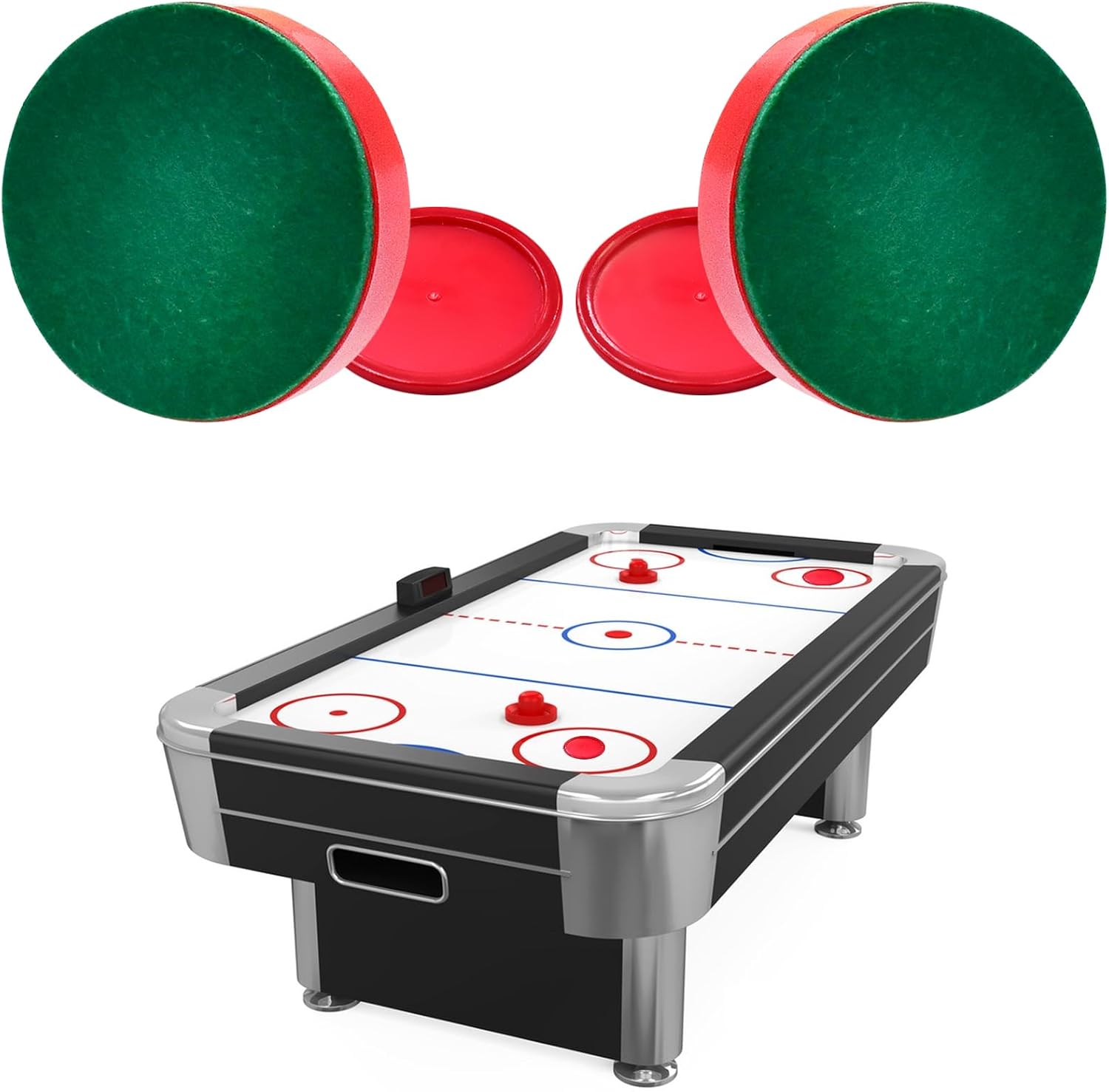 Mini Air Hockey Set - 2 Red Pushers and 4 Red Pucks (60mm) - Great Goal Handles and Paddles Replacement Accessories - Image 4