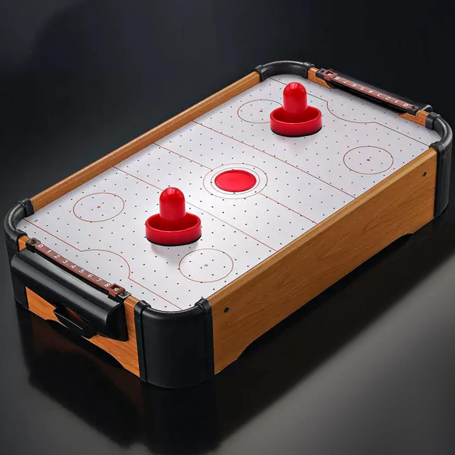 Mini Air Hockey Set - 2 Red Pushers and 4 Red Pucks (60mm) - Great Goal Handles and Paddles Replacement Accessories - Image 6