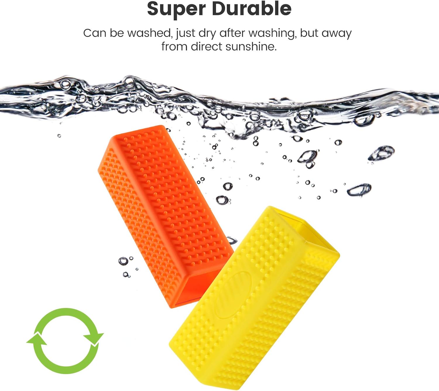 2-Pack Pet Dog Cat Hair Remover for Cars Furniture Carpet Block Roller Sofa Hollow Rubber Cleaner Brush - Image 2