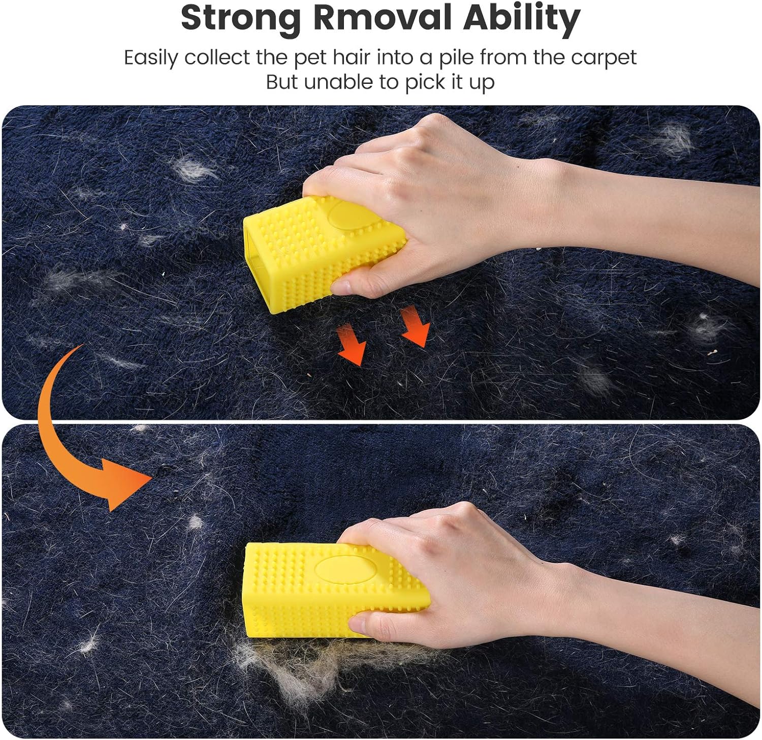 2-Pack Pet Dog Cat Hair Remover for Cars Furniture Carpet Block Roller Sofa Hollow Rubber Cleaner Brush - Image 3
