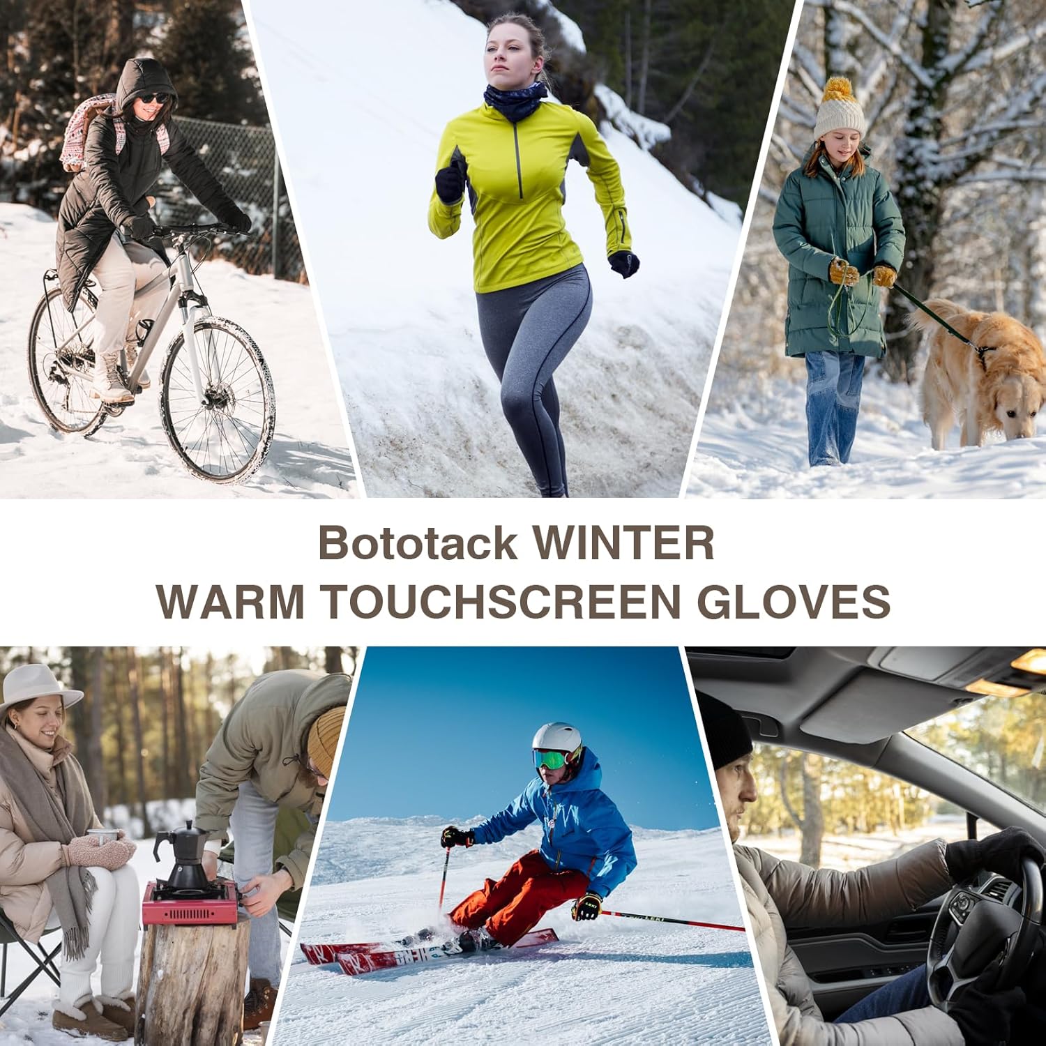 Winter Thermal Gloves Men Women, Thick Knited Touch Screen Gloves Warm Fleece Lined Gloves for Driving Running - Image 6