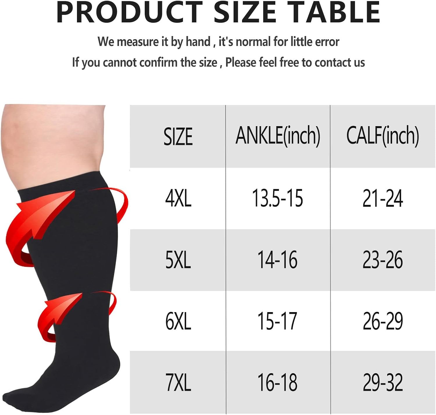 Compression Socks For Women Men,Plus Size Compression Socks Men Women,Wide Calf Compression Stocking.Extra Large Compression Socks. - Image 2