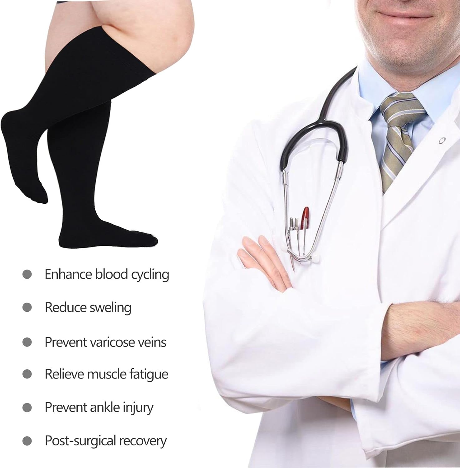 Compression Socks For Women Men,Plus Size Compression Socks Men Women,Wide Calf Compression Stocking.Extra Large Compression Socks. - Image 5