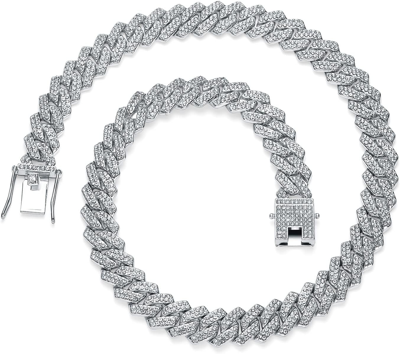 13mm Cuban Link Chain For Men Women Iced Out Chain Miami Cuban Necklace Bling Diamond Chains Hip Hop Jewelry - Image 1