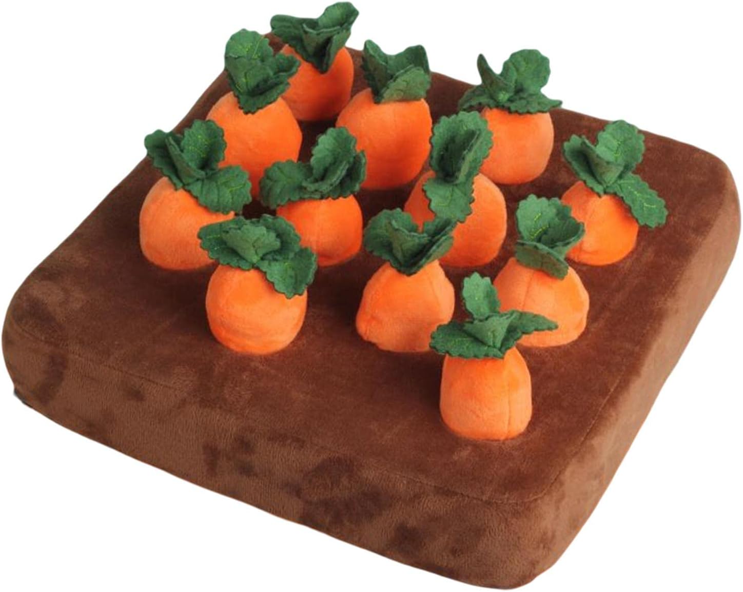 Dog Carrot Plush Toy, Vegetable Fruit for Dogs Cats IQ Toy, Pull The Carrot Stuffed Toy, Molars Toy Pet Interaction, Pet Feeding Training, 12Pcs Carrot - Image 1