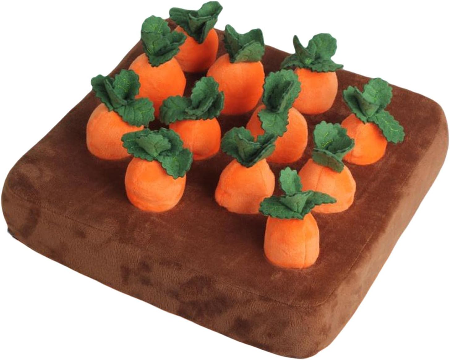 Dog Carrot Plush Toy, Vegetable Fruit for Dogs Cats IQ Toy, Pull The Carrot Stuffed Toy, Molars Toy Pet Interaction, Pet Feeding Training, 12Pcs Carrot - Image 2