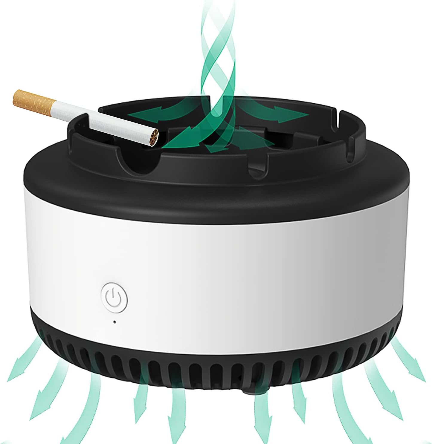 Smokeless Ashtrays for Cigarettes Indoor, Air Purifier,Best Gifts for Smokers, Suitable for Home Car Office Outdoor- Gray - Image 1
