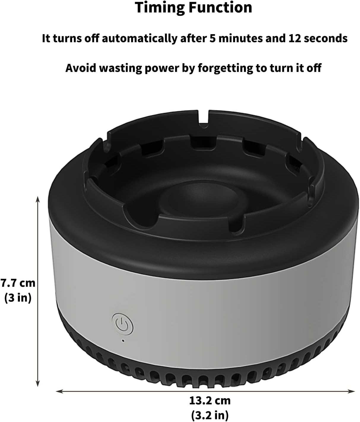 Smokeless Ashtrays for Cigarettes Indoor, Air Purifier,Best Gifts for Smokers, Suitable for Home Car Office Outdoor- Gray - Image 5
