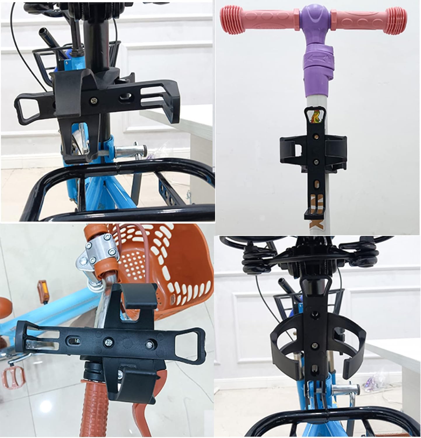 2 Pack Bike Bottle Holder, Universal Bicycle Water Bottle Cage Holder, Water Cup Holder for Bike Stroller Walker, Adjustable Mountain Bike Drink Cup with 360 Degree Rotating for Cycling MTB Black+Red - Image 5