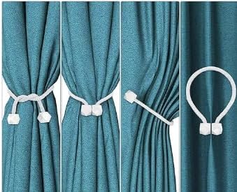 8 PCS Magnetic Curtain Tiebacks, European Style Convenient Drape Tie Backs, Decorative Drape Tie Backs Holdback Holder for Window Draperies，No Tools Required - Image 1