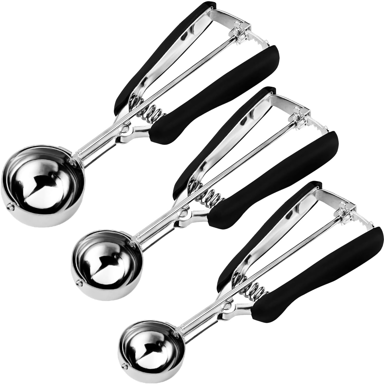 Cookie Scoop Set - Include 1 Tbsp/ 2 Tbsp/ 3Tbsp - 3 PCS Cookie Scoops for Baking - Cookie Dough Scoop - Made of 18/8 Stainless Steel - Image 1