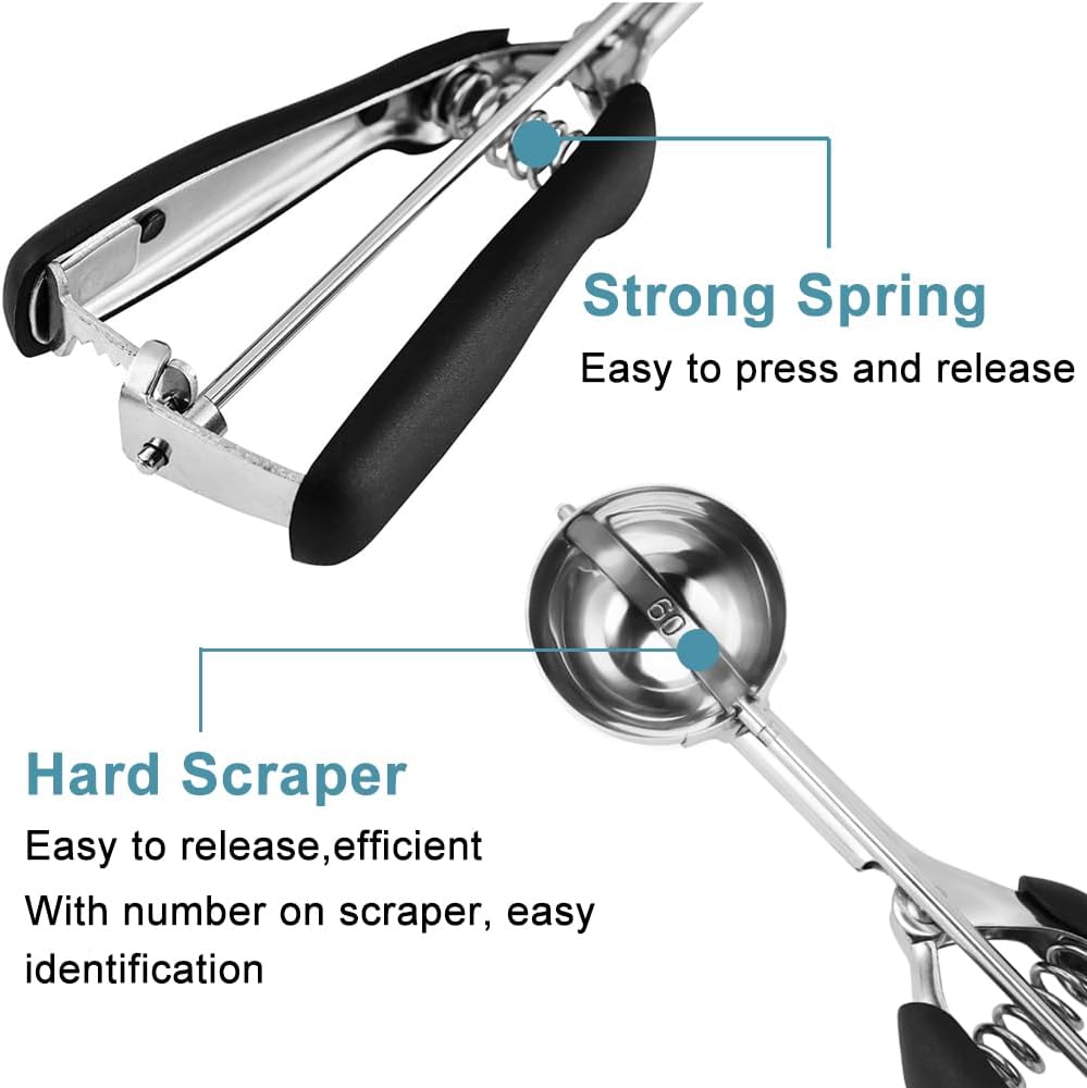 Cookie Scoop Set - Include 1 Tbsp/ 2 Tbsp/ 3Tbsp - 3 PCS Cookie Scoops for Baking - Cookie Dough Scoop - Made of 18/8 Stainless Steel - Image 3