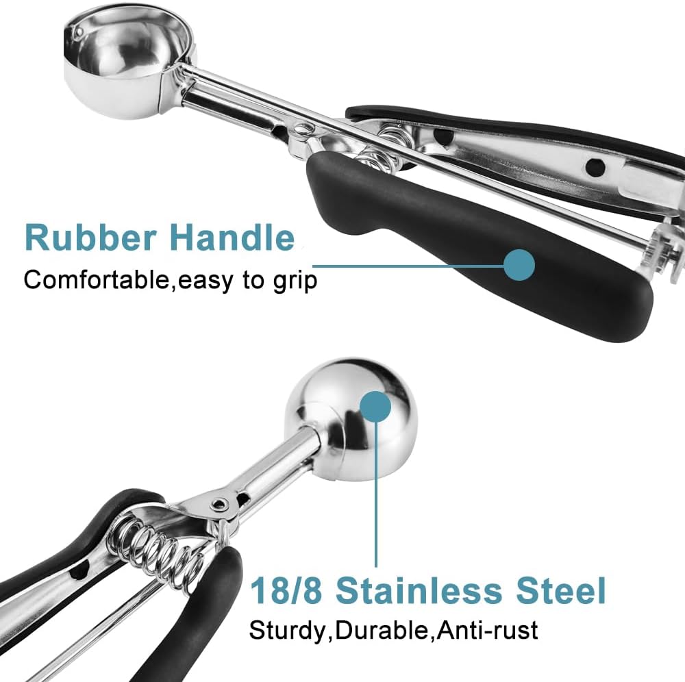 Cookie Scoop Set - Include 1 Tbsp/ 2 Tbsp/ 3Tbsp - 3 PCS Cookie Scoops for Baking - Cookie Dough Scoop - Made of 18/8 Stainless Steel - Image 4