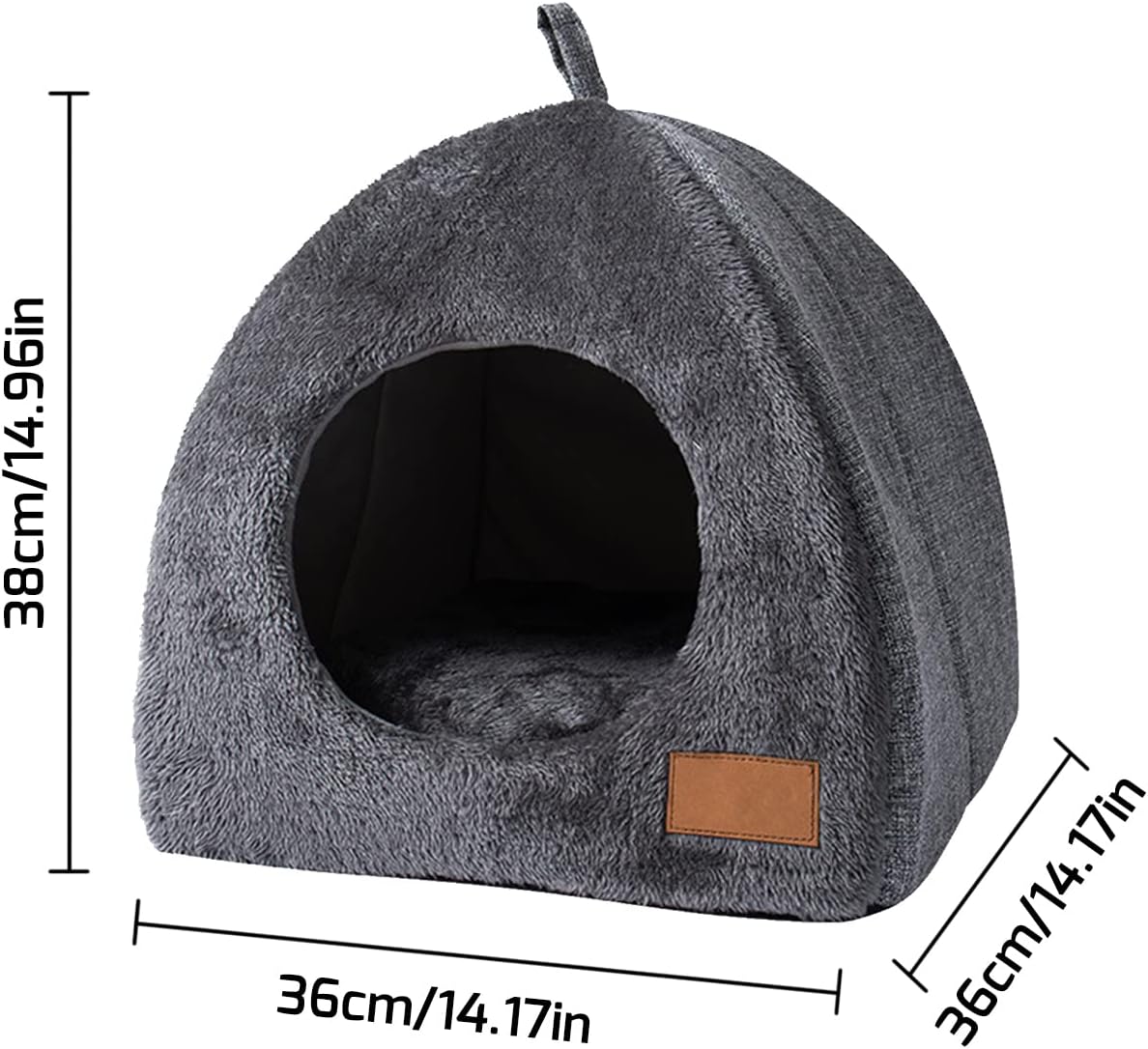 Pet Cave Bed - Warm Cat Bed for Indoor Cats - Pet Tent Cave Igloo Bed for Cats/Small Dogs - Pet Dog Cat Cave Bed - Kitten Bed Cat Tent Cat Bed House with Removable Washable Cushion - Image 7