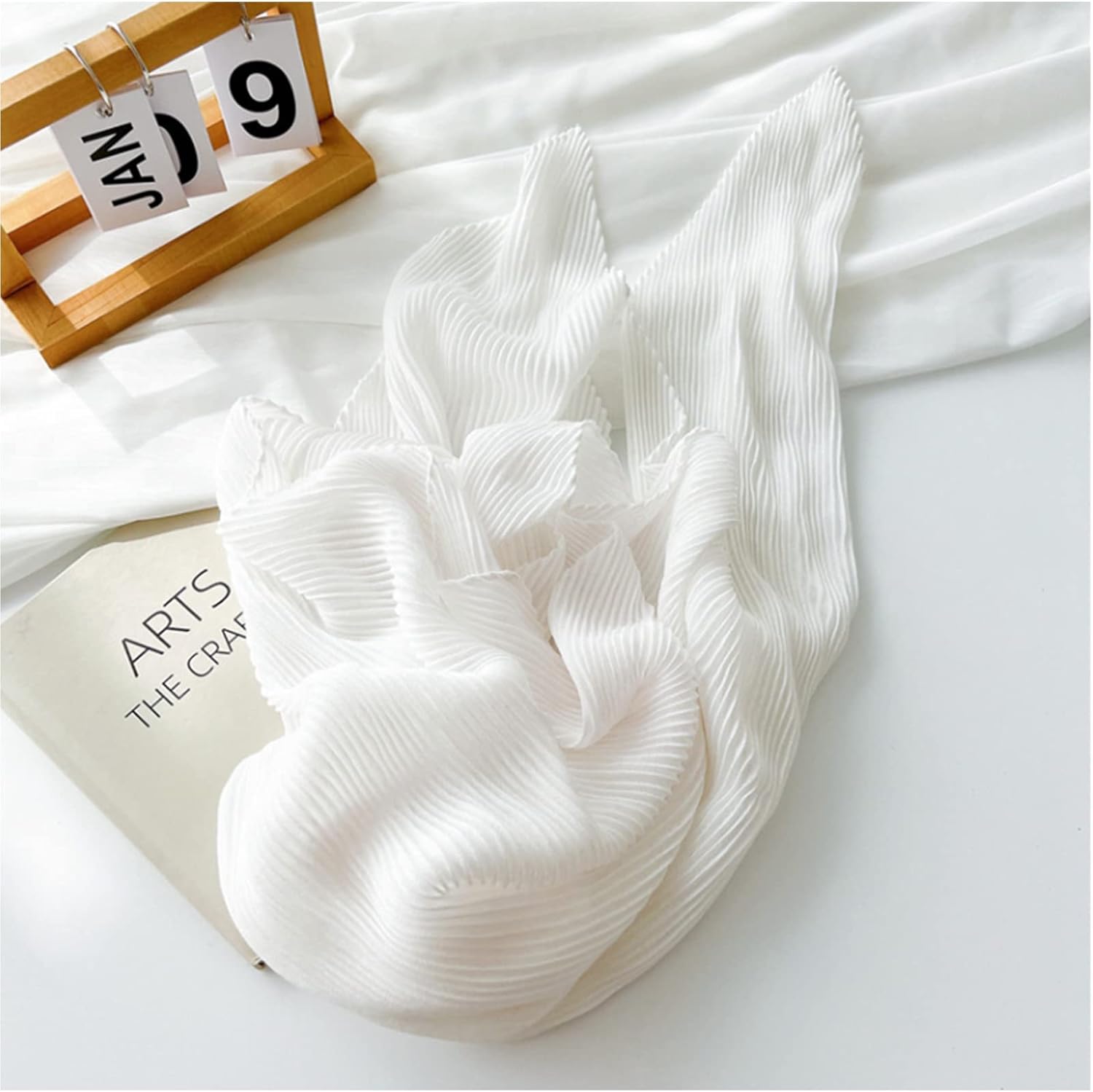 Crinkle Solid Color Cotton Hemp Small Square Scarfs Silk Scarf,Female Four Seasons Thin Wrap Scarf Head Shawl - Image 2