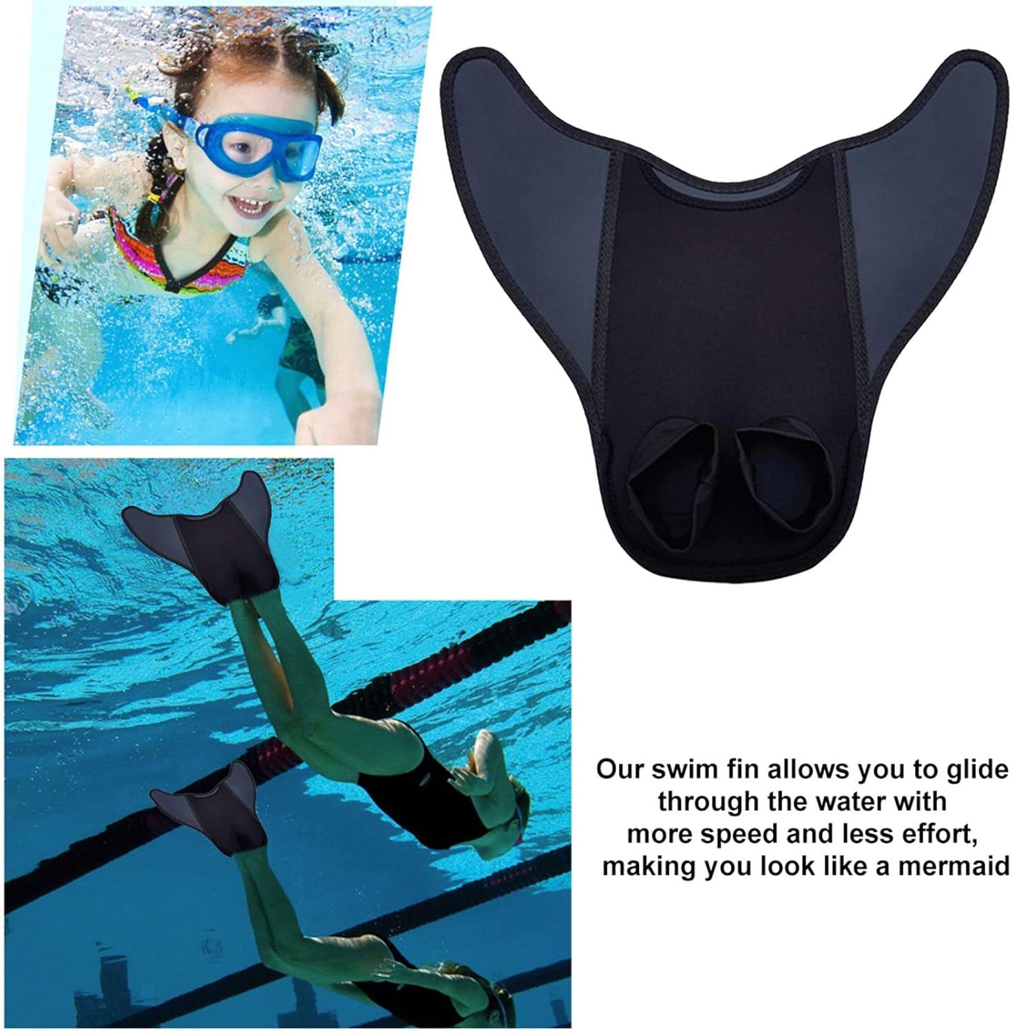Mermaid Monofin, Mermaid Tails Kid and Adult Sizes, Swimming Flipper, Swimsuit Accessory, Queue De Sirene Enfant, Rubber Swimming Training Aid - Image 6