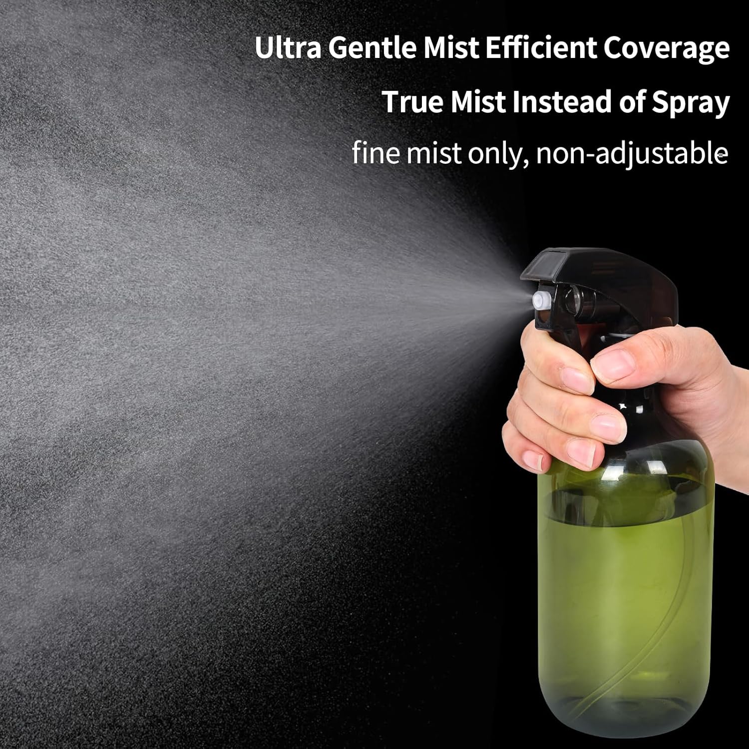 Cleaning Spray Bottles for Plants Misters for Inside, 2 Pack 16.9 oz Squirt Bottle, Water Spray Bottle Mist Sprayer, No Leak Hair Mister Spray Bottle Empty with Adjustable Nozzle (Green) - Image 3