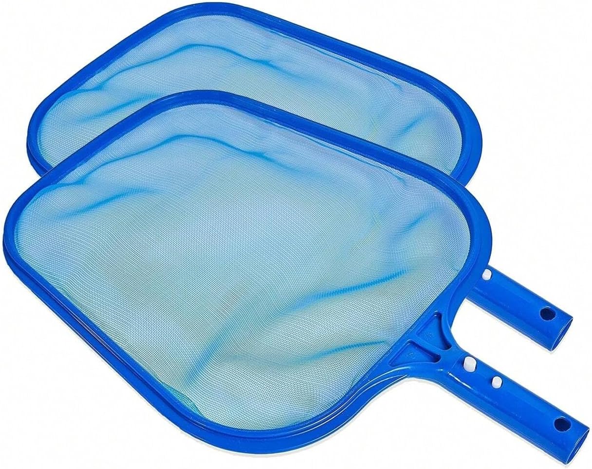 2 Pack Pool Skimmer Net, Hot Tubs Nets Fine Mesh Leaf Rake for Cleaning Surface of Pond Swimming Pool Cleaning Supplies and Accessories - Image 1
