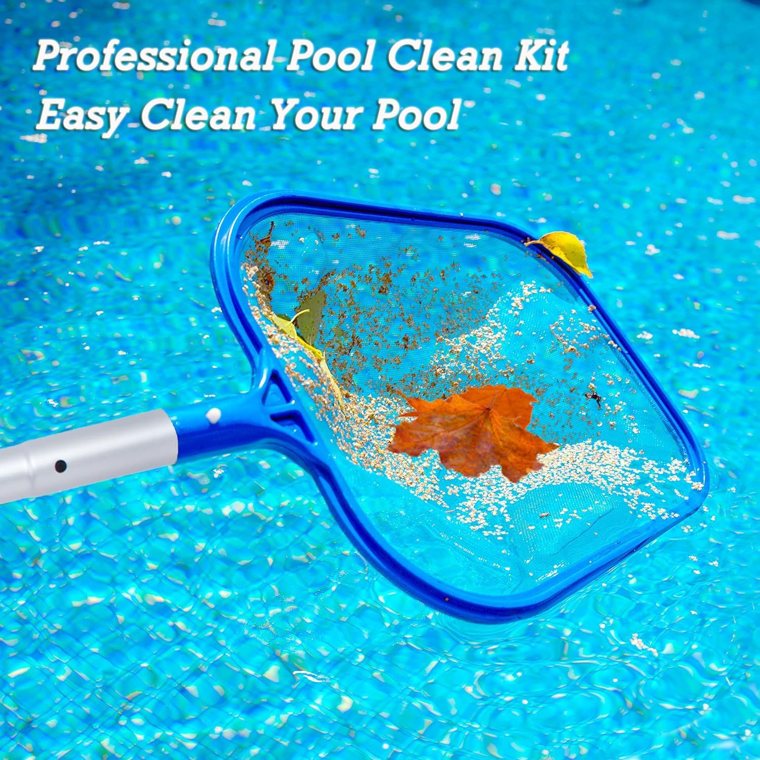 2 Pack Pool Skimmer Net, Hot Tubs Nets Fine Mesh Leaf Rake for Cleaning Surface of Pond Swimming Pool Cleaning Supplies and Accessories - Image 5