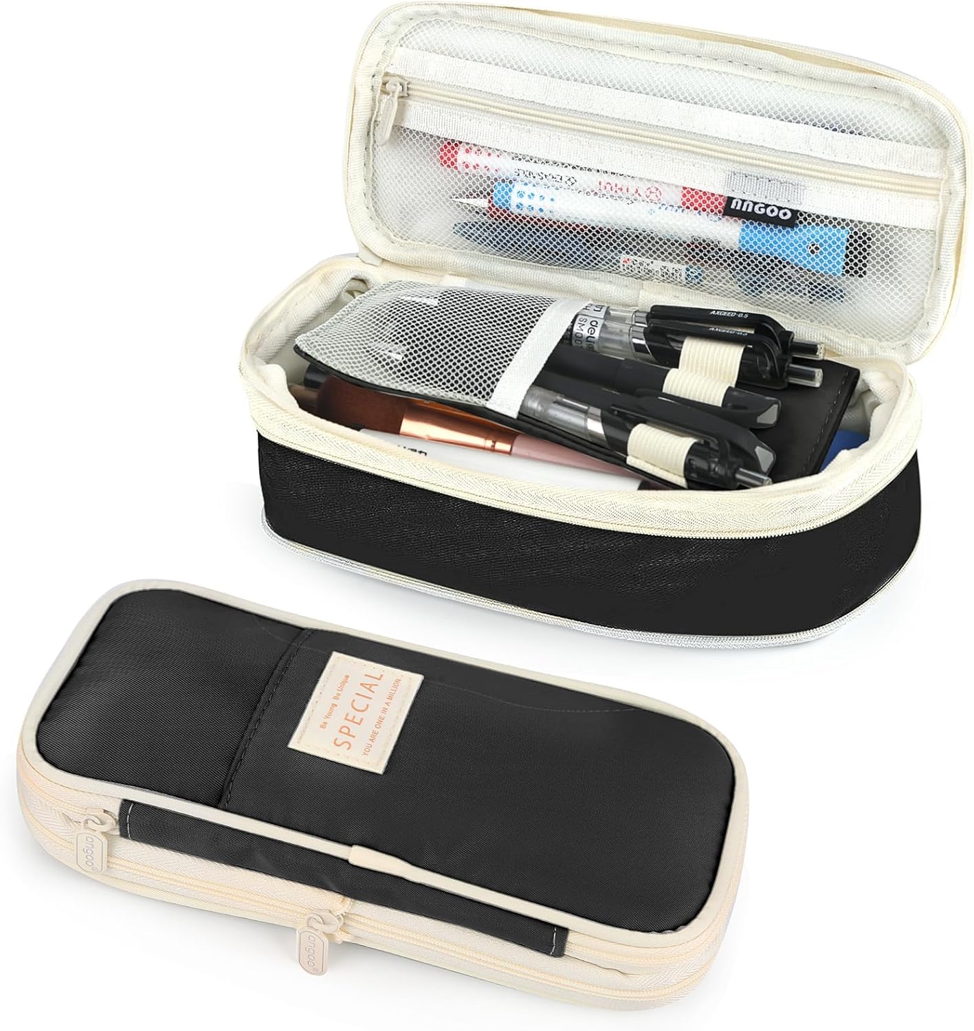Pencil Case, Large Capacity Aesthetic Pen Cases with Durable Zipper, Big Stationery Pencil Pouch for Women & Men - Image 1