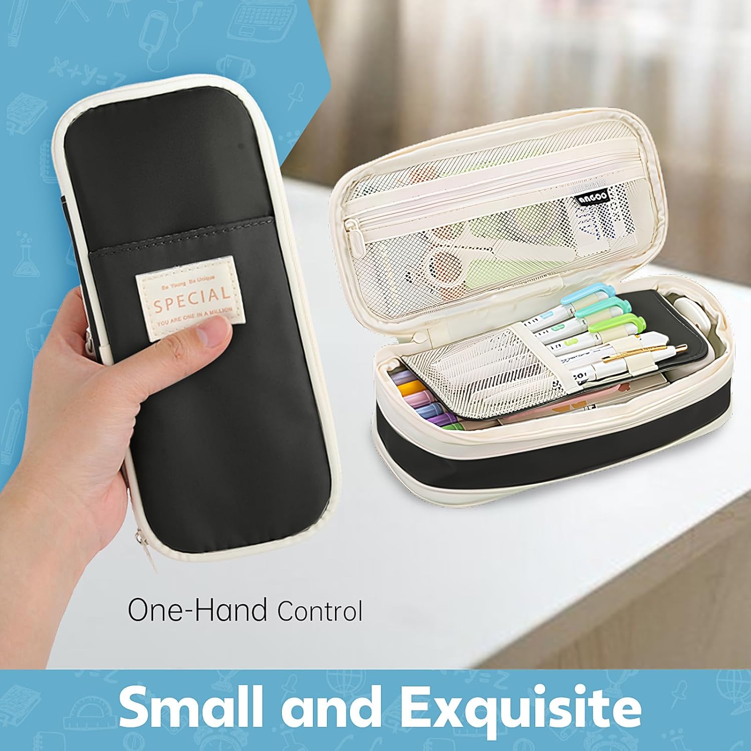 Pencil Case, Large Capacity Aesthetic Pen Cases with Durable Zipper, Big Stationery Pencil Pouch for Women & Men - Image 6