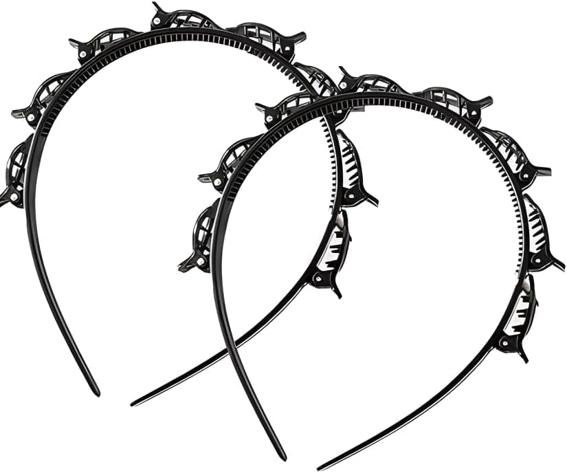 Braided Headbands Double Layer Twist Plait Hairband, 2Pcs Bangs Hairstyle Twist Hairpin Headbands,Double Bangs Hairstyle Hairpin Headband Korean Braided Headbands,Double Layer Twist Plait Headband - Image 1